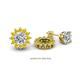 1 - Florice Round Yellow Sapphire Flower Jacket Earrings 