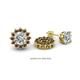 1 - Florice Round Smoky Quartz Flower Jacket Earrings 