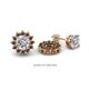 1 - Florice Round Smoky Quartz Flower Jacket Earrings 