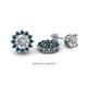 1 - Florice Round Blue Diamond Flower Jacket Earrings 