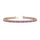 1 - Cliona 3.6 mm Amethyst and Diamond Eternity Tennis Bracelet 