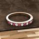 2 - Kathiryn 2.30 mm Rhodolite Garnet and Diamond 11 Stone Wedding Band 