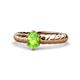 1 - Eudora Classic 7x5 mm Oval Shape Peridot Solitaire Engagement Ring 
