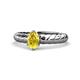 1 - Eudora Classic 7x5 mm Oval Shape Yellow Sapphire Solitaire Engagement Ring 