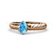 1 - Eudora Classic 7x5 mm Oval Shape Blue Topaz Solitaire Engagement Ring 