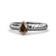 1 - Eudora Classic 7x5 mm Oval Shape Smoky Quartz Solitaire Engagement Ring 