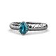 1 - Eudora Classic 7x5 mm Oval Shape London Blue Topaz Solitaire Engagement Ring 