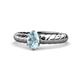 1 - Eudora Classic 7x5 mm Oval Shape Aquamarine Solitaire Engagement Ring 