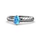 1 - Eudora Classic 7x5 mm Oval Shape Blue Topaz Solitaire Engagement Ring 