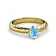 2 - Eudora Classic 7x5 mm Oval Shape Blue Topaz Solitaire Engagement Ring 