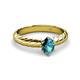 2 - Eudora Classic 7x5 mm Oval Shape London Blue Topaz Solitaire Engagement Ring 