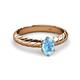2 - Eudora Classic 7x5 mm Oval Shape Blue Topaz Solitaire Engagement Ring 