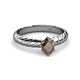 2 - Eudora Classic 7x5 mm Oval Shape Smoky Quartz Solitaire Engagement Ring 