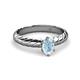 2 - Eudora Classic 7x5 mm Oval Shape Aquamarine Solitaire Engagement Ring 