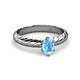 2 - Eudora Classic 7x5 mm Oval Shape Blue Topaz Solitaire Engagement Ring 