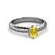 2 - Eudora Classic 7x5 mm Oval Shape Yellow Sapphire Solitaire Engagement Ring 