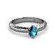 2 - Eudora Classic 7x5 mm Oval Shape London Blue Topaz Solitaire Engagement Ring 