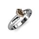3 - Eudora Classic 7x5 mm Oval Shape Smoky Quartz Solitaire Engagement Ring 