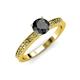 4 - Janina Classic Black Diamond Solitaire Engagement Ring 