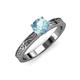 3 - Cael Classic 6.50 mm Round Aquamarine Solitaire Engagement Ring 