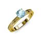 3 - Cael Classic 6.50 mm Round Aquamarine Solitaire Engagement Ring 
