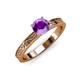 3 - Cael Classic 6.50 mm Round Amethyst Solitaire Engagement Ring 