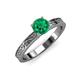 3 - Cael Classic 6.00 mm Round Emerald Solitaire Engagement Ring 
