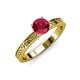 3 - Cael Classic 6.00 mm Round Ruby Solitaire Engagement Ring 