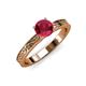 3 - Cael Classic 6.00 mm Round Ruby Solitaire Engagement Ring 