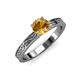 3 - Cael Classic 6.50 mm Round Citrine Solitaire Engagement Ring 