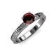 3 - Cael Classic 6.50 mm Round Red Garnet Solitaire Engagement Ring 