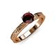 3 - Cael Classic 6.50 mm Round Red Garnet Solitaire Engagement Ring 
