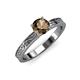 3 - Cael Classic 6.50 mm Round Smoky Quartz Solitaire Engagement Ring 
