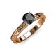 3 - Cael Classic 6.00 mm Round Black Diamond Solitaire Engagement Ring 