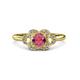 3 - Kyra Signature Rhodolite Garnet and Diamond Engagement Ring 
