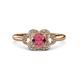 3 - Kyra Signature Rhodolite Garnet and Diamond Engagement Ring 