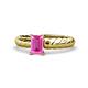 1 - Eudora Classic 7x5 mm Emerald Shape Pink Sapphire Solitaire Engagement Ring 