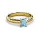 2 - Eudora Classic 7x5 mm Emerald Shape Aquamarine Solitaire Engagement Ring 