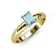 3 - Eudora Classic 7x5 mm Emerald Shape Aquamarine Solitaire Engagement Ring 