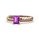 1 - Eudora Classic 7x5 mm Emerald Shape Amethyst Solitaire Engagement Ring 