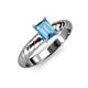 3 - Eudora Classic 7x5 mm Emerald Shape Blue Topaz Solitaire Engagement Ring 