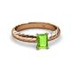2 - Eudora Classic 7x5 mm Emerald Shape Peridot Solitaire Engagement Ring 