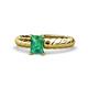 1 - Eudora Classic 7x5 mm Emerald Shape Emerald Solitaire Engagement Ring 