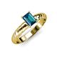 3 - Eudora Classic 7x5 mm Emerald Shape London Blue Topaz Solitaire Engagement Ring 