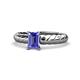 1 - Eudora Classic 7x5 mm Emerald Shape Tanzanite Solitaire Engagement Ring 