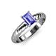 3 - Eudora Classic 7x5 mm Emerald Shape Tanzanite Solitaire Engagement Ring 
