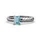 1 - Eudora Classic 7x5 mm Emerald Shape Aquamarine Solitaire Engagement Ring 