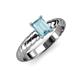 3 - Eudora Classic 7x5 mm Emerald Shape Aquamarine Solitaire Engagement Ring 