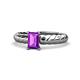 1 - Eudora Classic 7x5 mm Emerald Shape Amethyst Solitaire Engagement Ring 