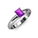 3 - Eudora Classic 7x5 mm Emerald Shape Amethyst Solitaire Engagement Ring 